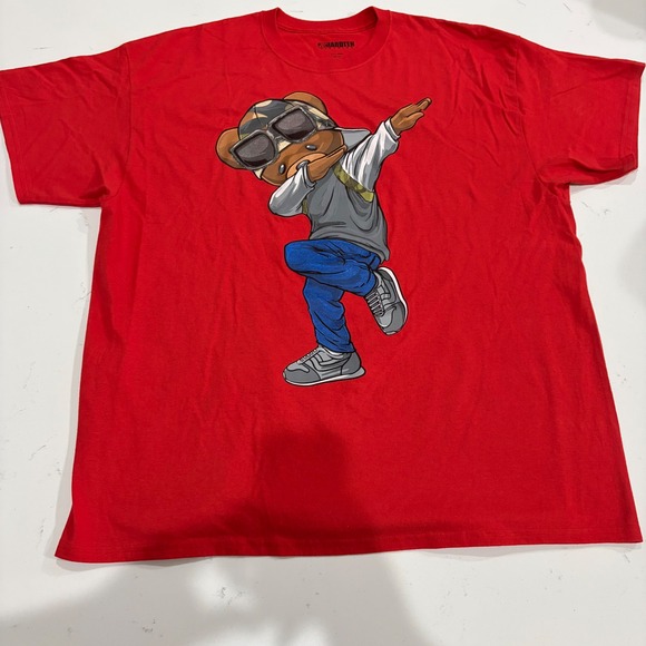 Hardten Clothing Other - Hardten Clothing Mens Red Dabbing Bear Graphic T-Shirt 2XL Streetwear Y2K Baggy